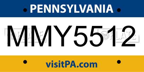 MMY5512 Pennsylvania License Plate