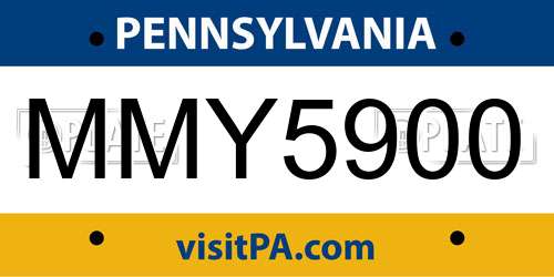 MMY5900 Pennsylvania License Plate