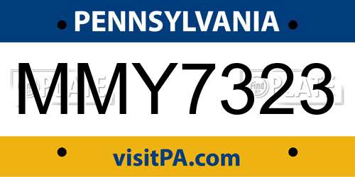 MMY7323 Pennsylvania License Plate