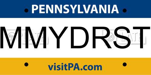 MMYDRST Pennsylvania License Plate