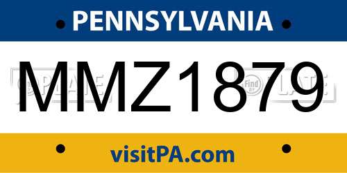 MMZ1879 Pennsylvania License Plate