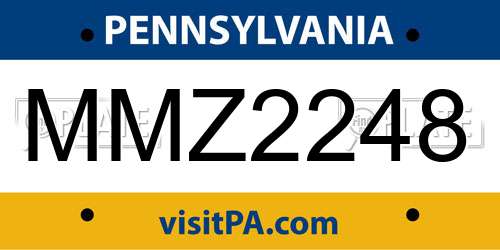 MMZ2248 Pennsylvania License Plate