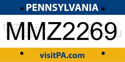 MMZ2269 Pennsylvania License Plate