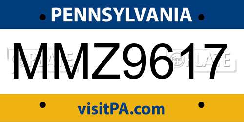 MMZ9617 Pennsylvania License Plate