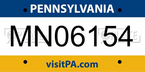 MN06154 Pennsylvania License Plate