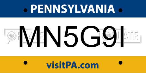 MN5G9I Pennsylvania License Plate