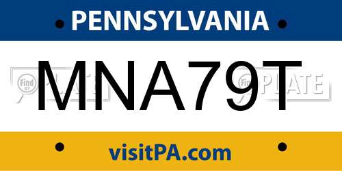 MNA79T Pennsylvania License Plate