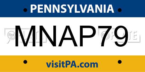 MNAP79 Pennsylvania License Plate