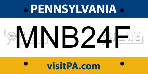 MNB24F Pennsylvania License Plate