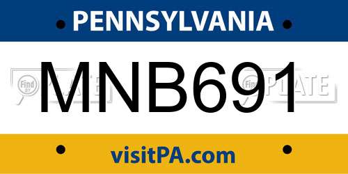 MNB691 Pennsylvania License Plate