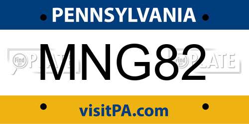 MNG82 Pennsylvania License Plate