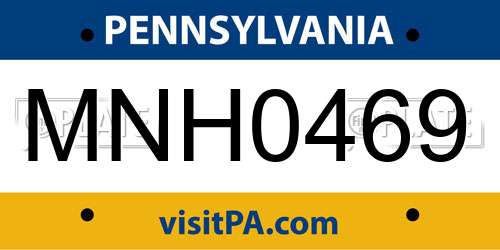 MNH0469 Pennsylvania License Plate