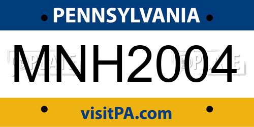 MNH2004 Pennsylvania License Plate