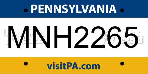 MNH2265 Pennsylvania License Plate