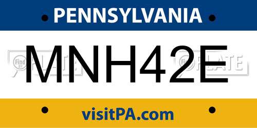 MNH42E Pennsylvania License Plate