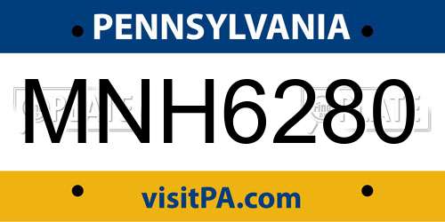 MNH6280 Pennsylvania License Plate