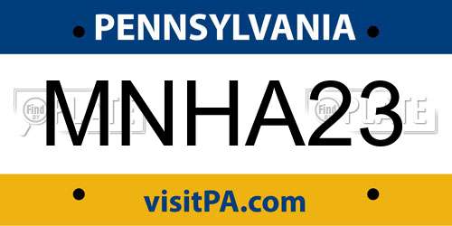 MNHA23 Pennsylvania License Plate