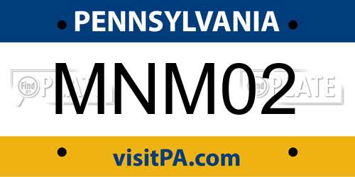 MNM02 Pennsylvania License Plate