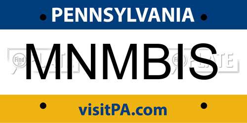 MNMBIS Pennsylvania License Plate