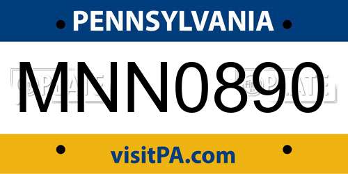 MNN0890 Pennsylvania License Plate