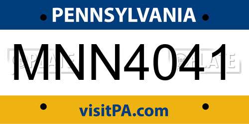 MNN4041 Pennsylvania License Plate