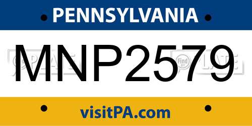 MNP2579 Pennsylvania License Plate