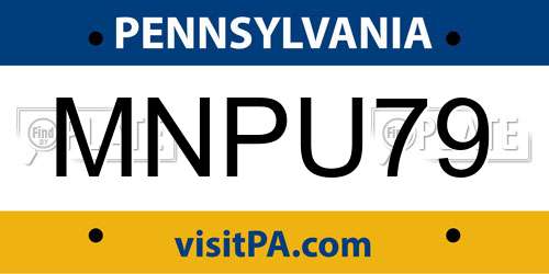 MNPU79 Pennsylvania License Plate