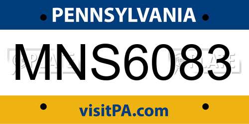 MNS6083 Pennsylvania License Plate