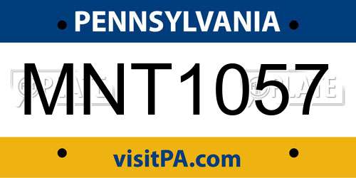 MNT1057 Pennsylvania License Plate