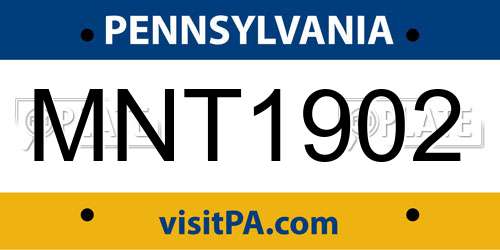 MNT1902 Pennsylvania License Plate