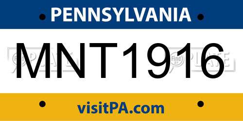 MNT1916 Pennsylvania License Plate