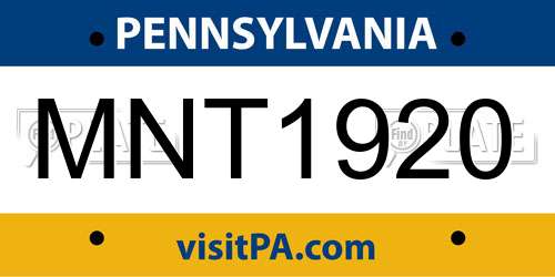 MNT1920 Pennsylvania License Plate