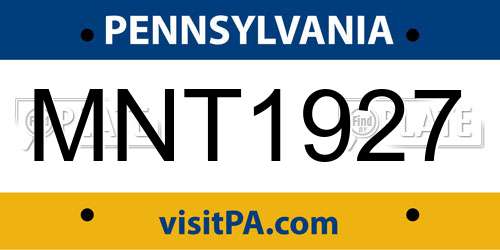 MNT1927 Pennsylvania License Plate