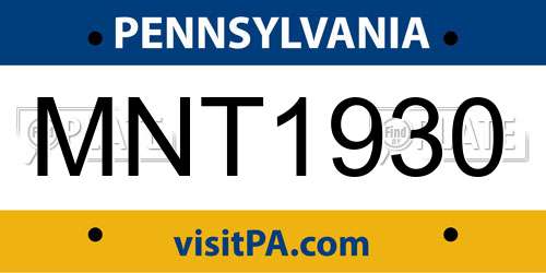 MNT1930 Pennsylvania License Plate