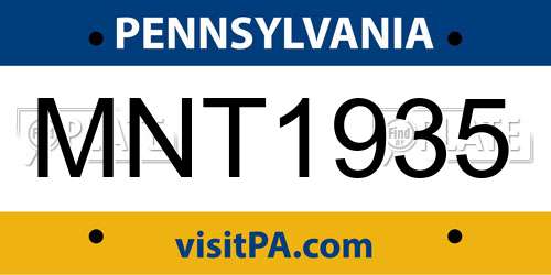 MNT1935 Pennsylvania License Plate