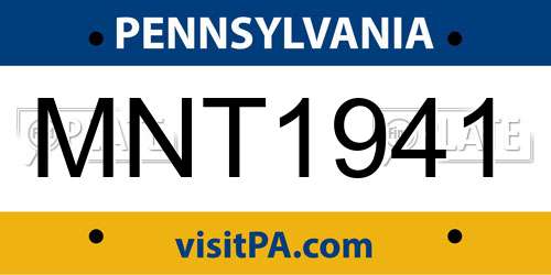 MNT1941 Pennsylvania License Plate
