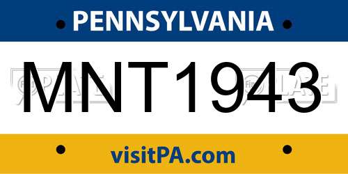 MNT1943 Pennsylvania License Plate
