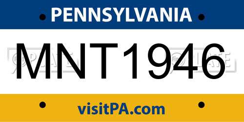 MNT1946 Pennsylvania License Plate