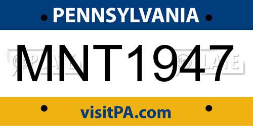MNT1947 Pennsylvania License Plate