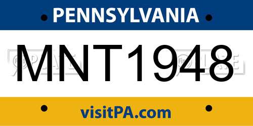 MNT1948 Pennsylvania License Plate