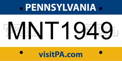 MNT1949 Pennsylvania License Plate