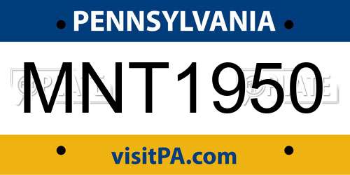 MNT1950 Pennsylvania License Plate