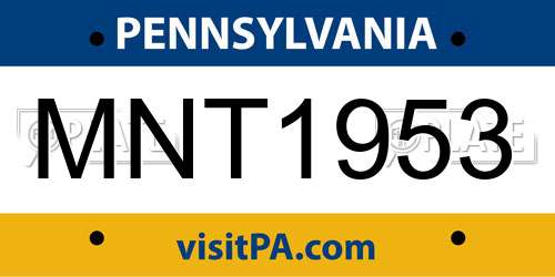 MNT1953 Pennsylvania License Plate