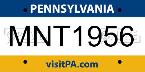 MNT1956 Pennsylvania License Plate