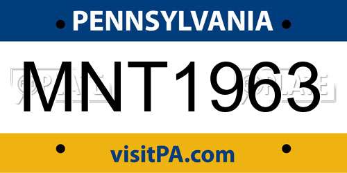 MNT1963 Pennsylvania License Plate