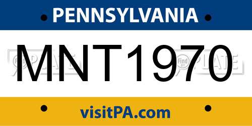 MNT1970 Pennsylvania License Plate