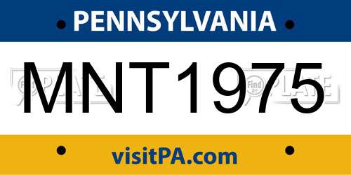 MNT1975 Pennsylvania License Plate