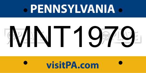 MNT1979 Pennsylvania License Plate