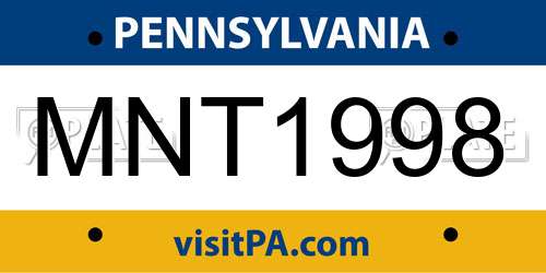 MNT1998 Pennsylvania License Plate