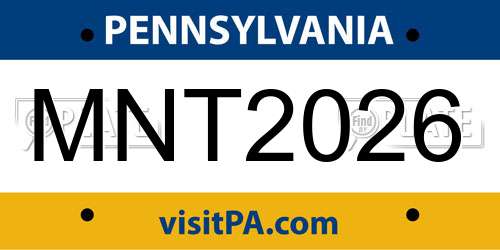 MNT2026 Pennsylvania License Plate
